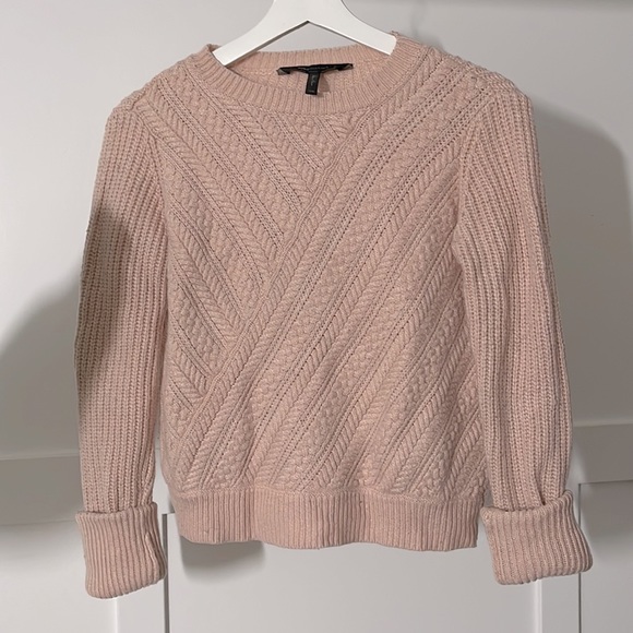 BCBGMaxazria Caleigh cable knit pink sweater XXS - Picture 1 of 3